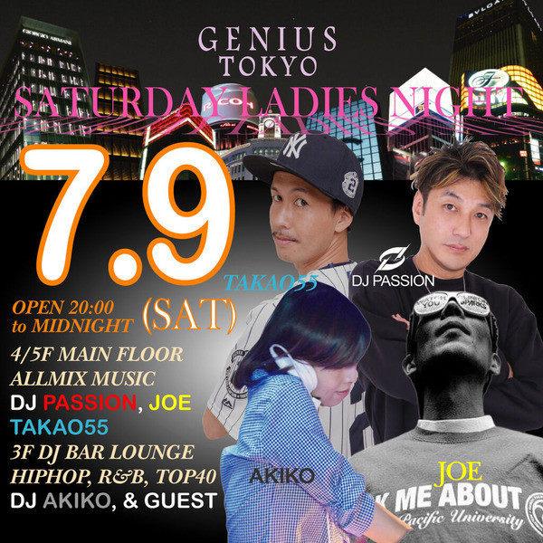 GENIUS SATURDAY & HOLIDAY ''LADIES NIGHT''
