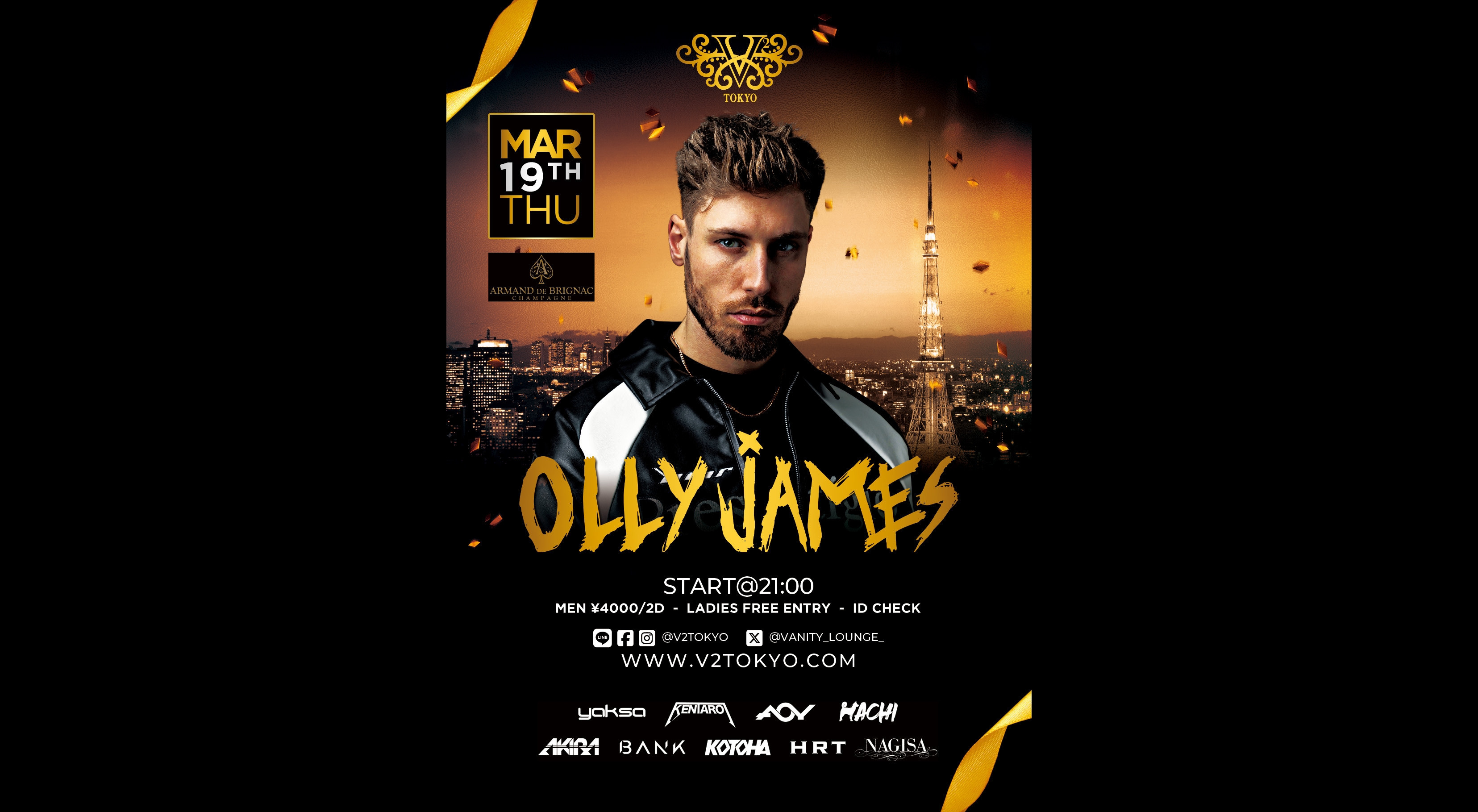 3月19日（木）V2 TOKYOにUKビッグルームの実力派DJ OLLY JAMESが登場！【CLUB PORT限定】独占先行チケット絶賛発売中！