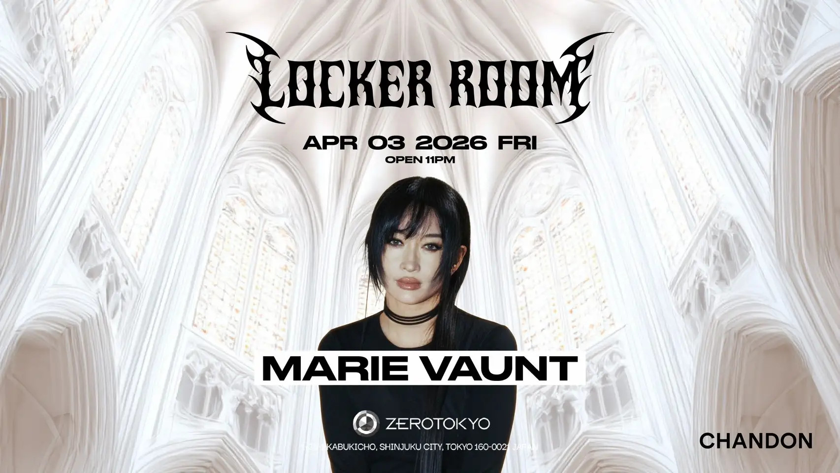 【Marie Vaunt 来日公演】4/3(金) 東京・新宿ZEROTOKYOにて「LOCKER ROOM」開催｜チケット販売中